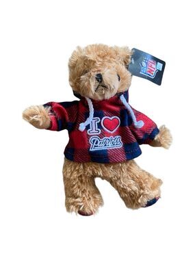 NWT New NFL New England Patriots Football Teddy Bear 9”